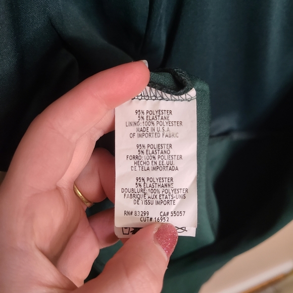 Bebe Side Slit Wideleg Jumpsuit Green Tie Waist - Picture 10 of 14